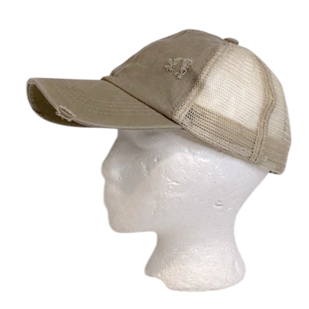 🍄 Women’s Tan Criss Cross back Baseball Cap for Ponytail